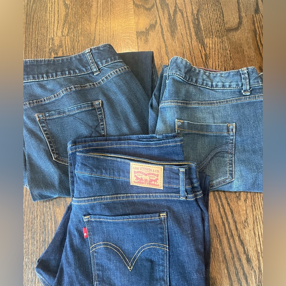 3 Pack Size 16 Straight Leg and Bootcut Jeans - Levi’s + Lane Bryant